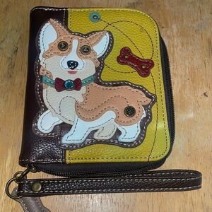 Chala Handbags Faux Leather Whimsical Sea Turtle Zip Around Wristlet Wallet